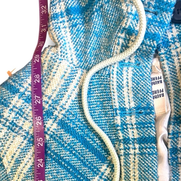 BAUM UND PFERDGARTEN Plaid Vest Jacket Button Up Front Pockets Med Blue White - Picture 7 of 10